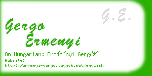 gergo ermenyi business card